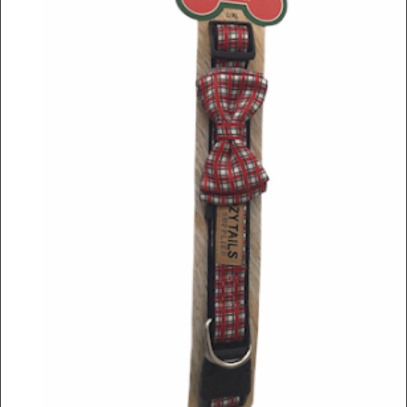 New Plaid Dog Collar & Bow Tie L/XL - Picture 2 of 7